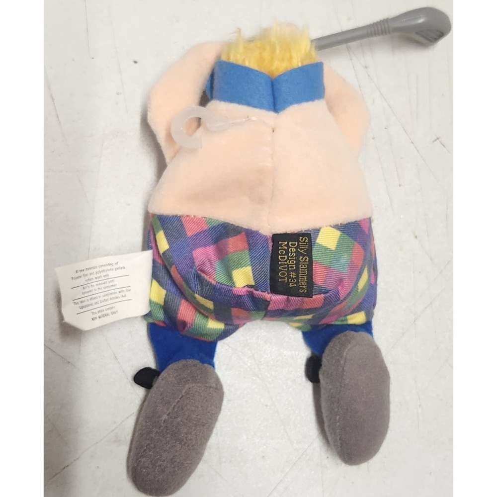 Silly Slammers Sports McDivot Golf Plush Talks Vintage 1998 Beanbag Toy Plaid - Picture 2 of 7